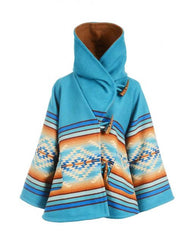 Yellowstone Beth Dutton Blue Hooded Semi Cloak Coat