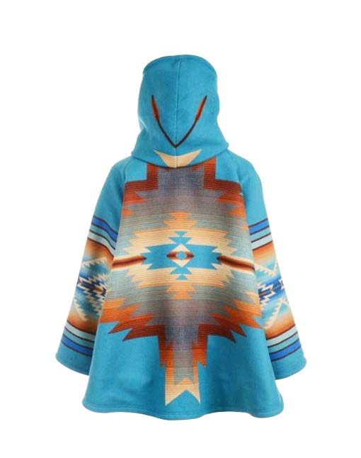 Yellowstone Beth Dutton Blue Hooded Semi Cloak Coat