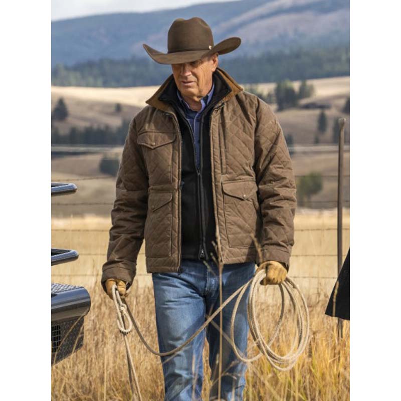 Yellowstone Season 4 Kevin Costner John Dutton Quilted Jacket