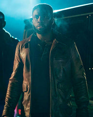 Y’lan Noel The First Purge Dmitri Brown Leather Jacket