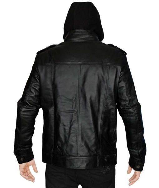 AJ Styles Leather Jacket with Hoodie