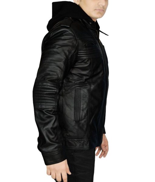 AJ Styles Leather Jacket with Hoodie