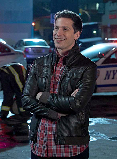 ANDY SAMBERG BROOKLYN NINE-NINE LEATHER JACKET