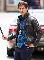 ANDY SAMBERG BROOKLYN NINE-NINE LEATHER JACKET