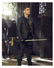 Arrow Adrian Chase Padded Black Leather Jacket