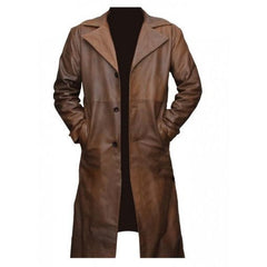 Bruce Wayne Brown Leather Coat