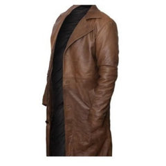 Bruce Wayne Brown Leather Coat