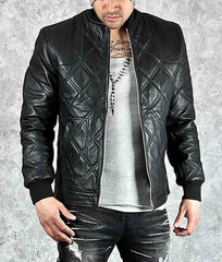 David Beckham Diamond Quilted Leather Jacket