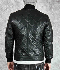 David Beckham Diamond Quilted Leather Jacket