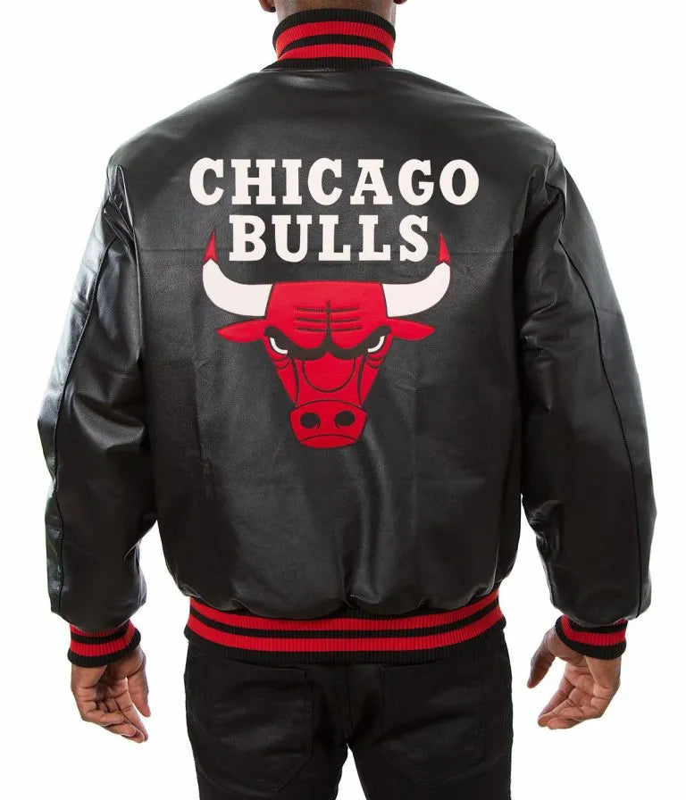 Chicago Bulls Black Varsity Leather Jacket