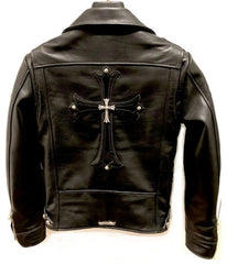 Chrome Hearts Black Biker Leather Jacket
