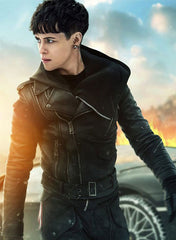 CLAIRE FOY THE GIRL IN THE SPIDER'S WEB LEATHER JACKET