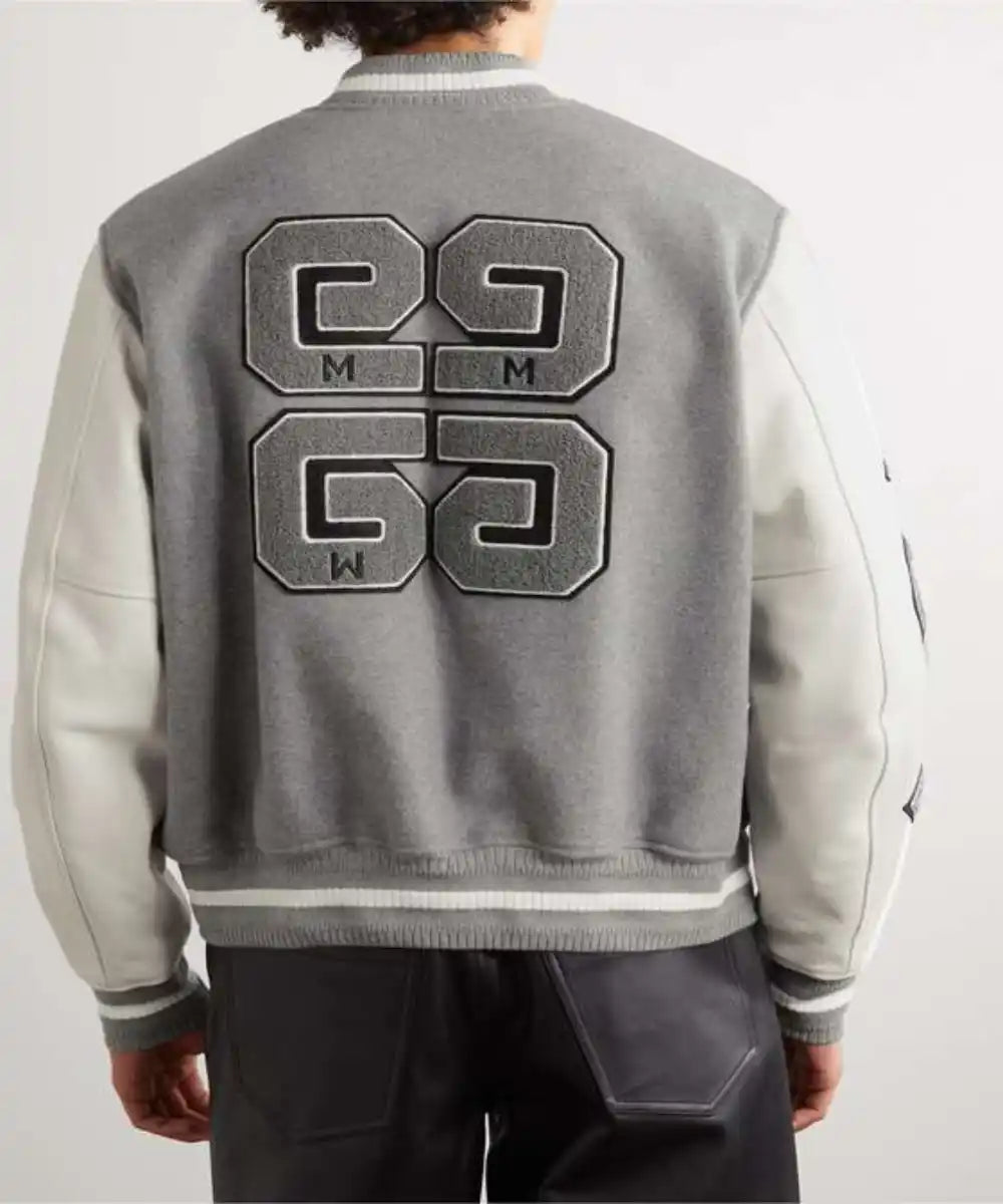 Grey Varsity Wool Letterman Jacket