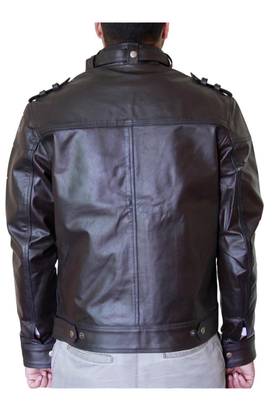 Dark Brown Biker Leather Jacket