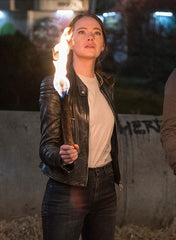 EMMA STONE ZOMBIELAND: DOUBLE TAP LEATHER JACKET