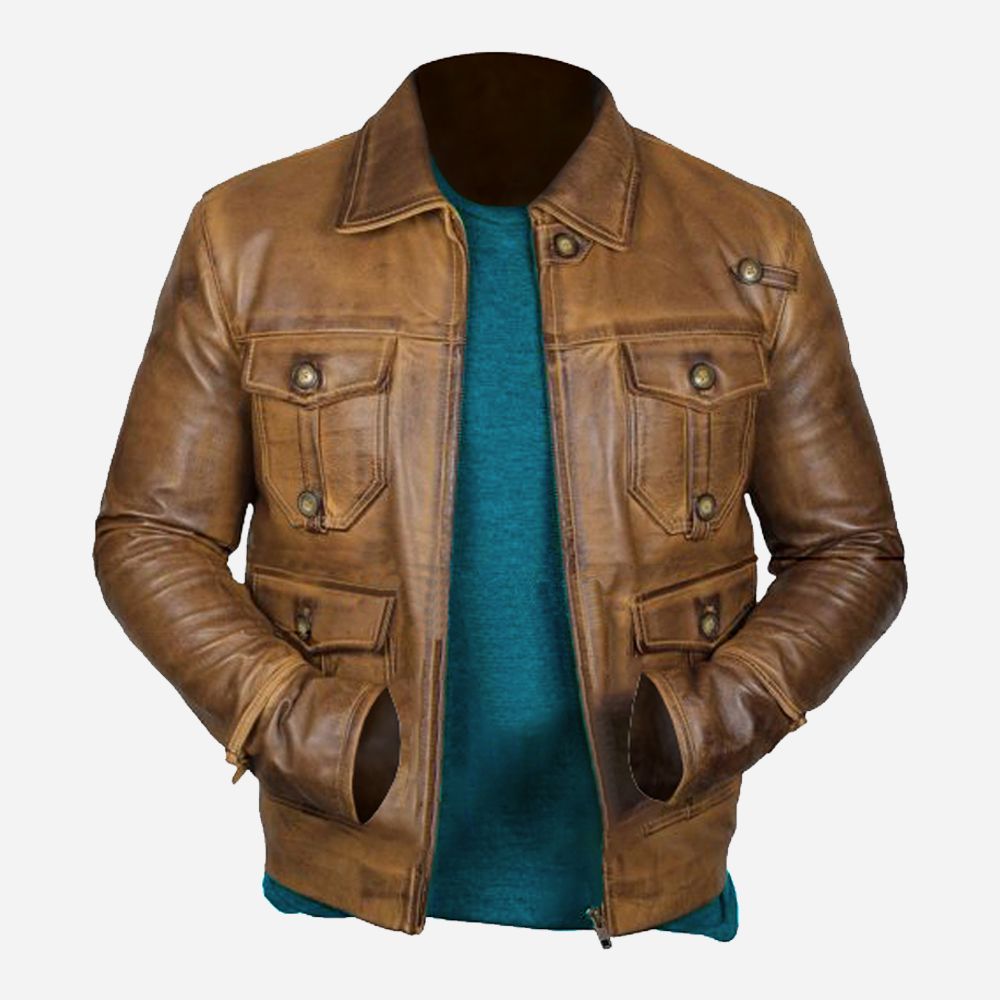 Expendable Rough Vintage Cognac Leather Jacket