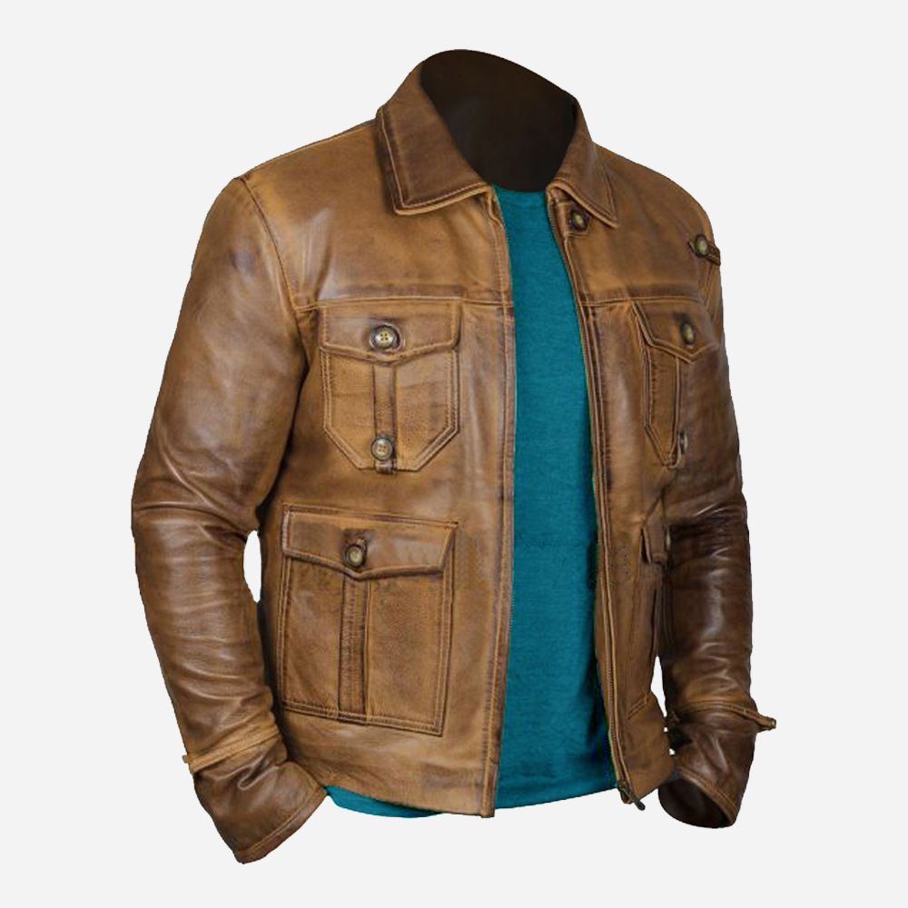 Expendable Rough Vintage Cognac Leather Jacket