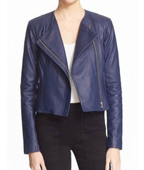 Arrow Emily Bett Rickards Blue Leather Jacket