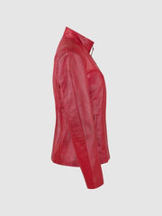 Women's Red Biker Style Jacket