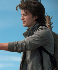 Stranger Things Steve Harrington Grey Bomber Jacket