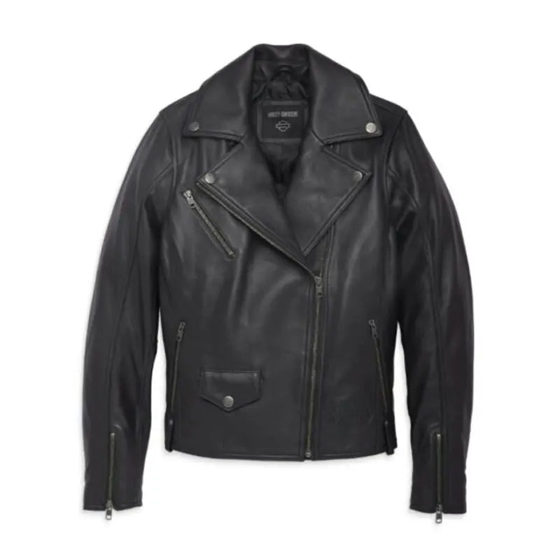 Harley Davidson Women's Motorcycle Black Leather Jacket