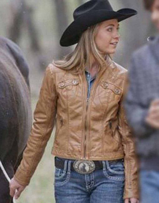 Heartland Amber Marshall Brown Leather Jacket