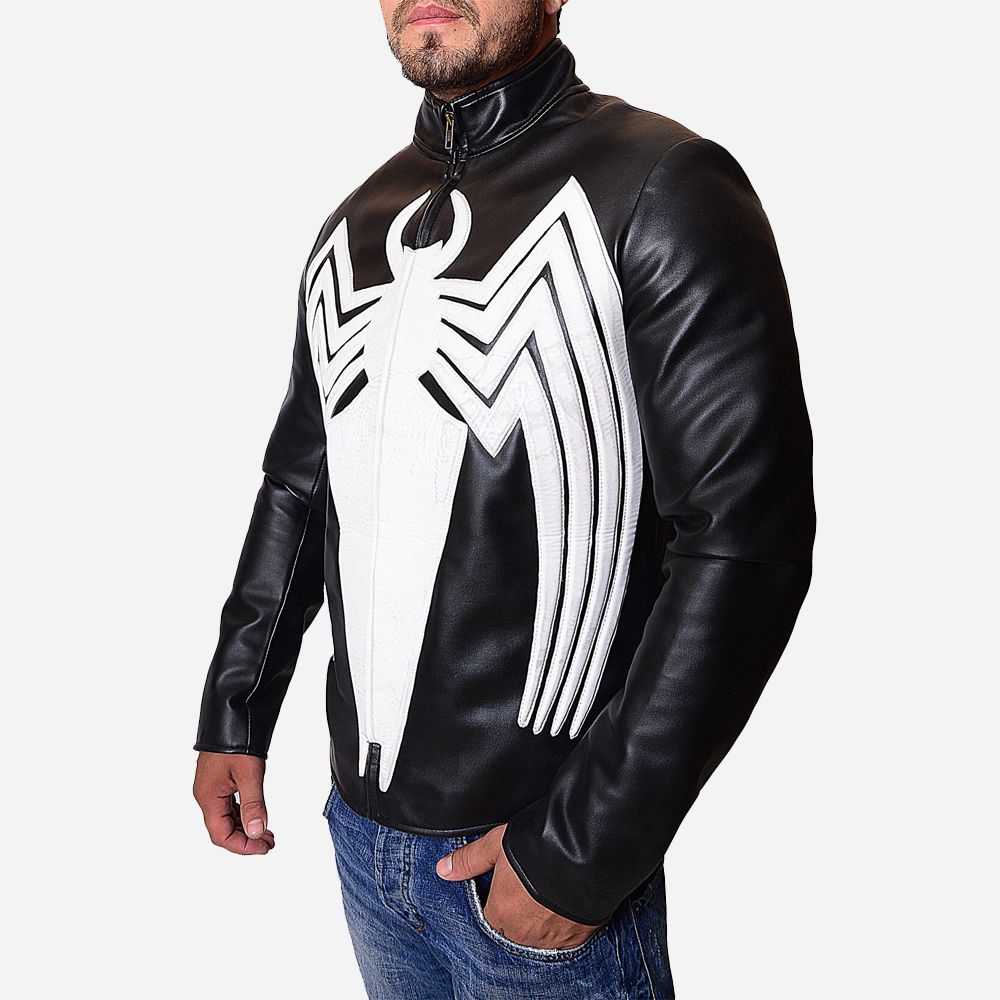 Eddie Brock Venom Black Leather Jacket