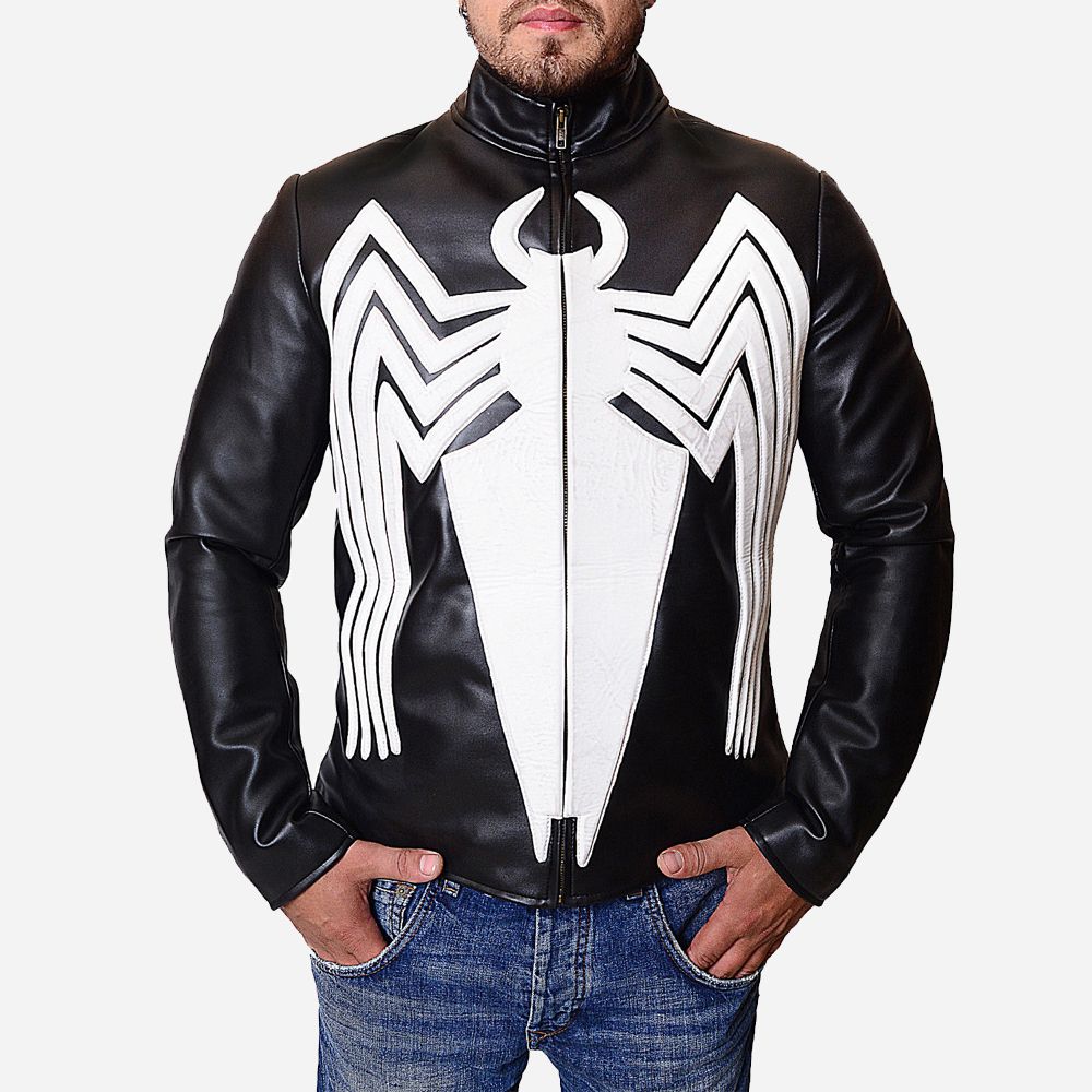 Eddie Brock Venom Black Leather Jacket