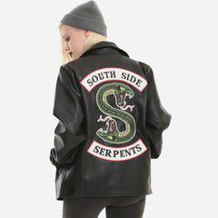 Serpents Black Women Leather Jacket