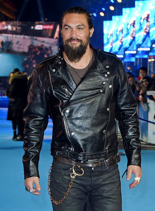 JASON MOMOA AQUAMAN PREMIERE LEATHER JACKET