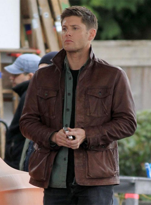 JENSEN ROSS ACKLES SUPERNATURAL SEASON 7 LEATHER JACKET