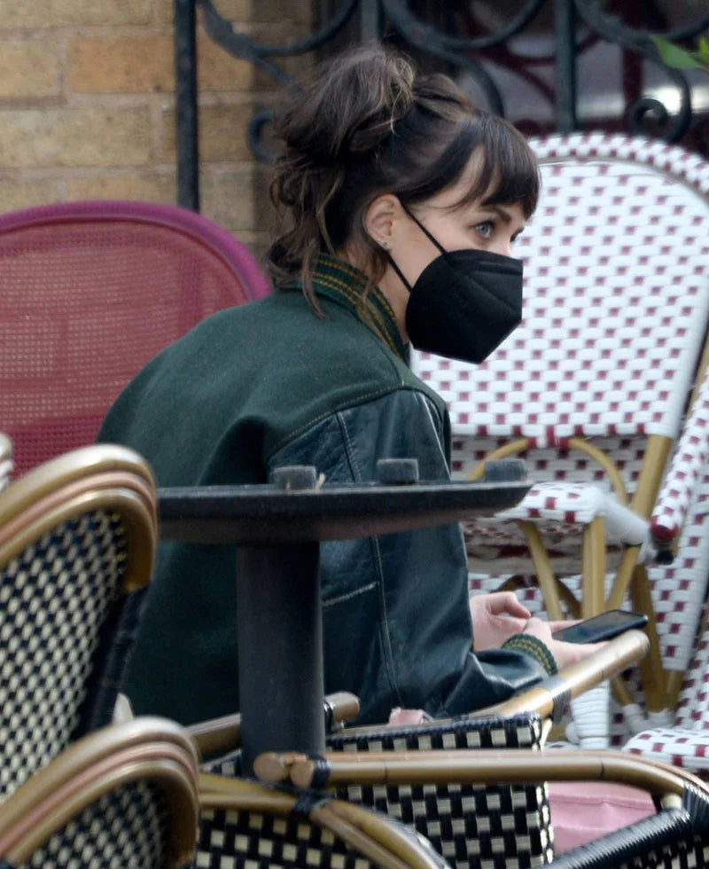 Am I Ok? Dakota Johnson Varsity Green Jacket