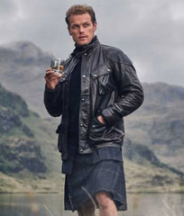 Sam Heughan SAS Red Notice Leather Jacket