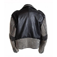 Mens Punk Studded Leather Jacket