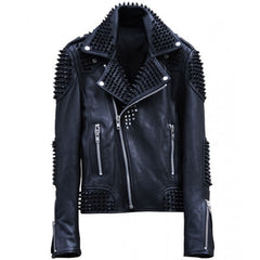 Mens Black Studded Leather Jacket