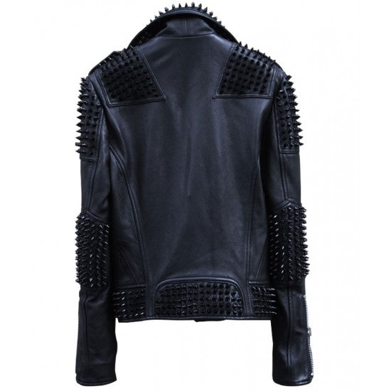 Mens Black Studded Leather Jacket