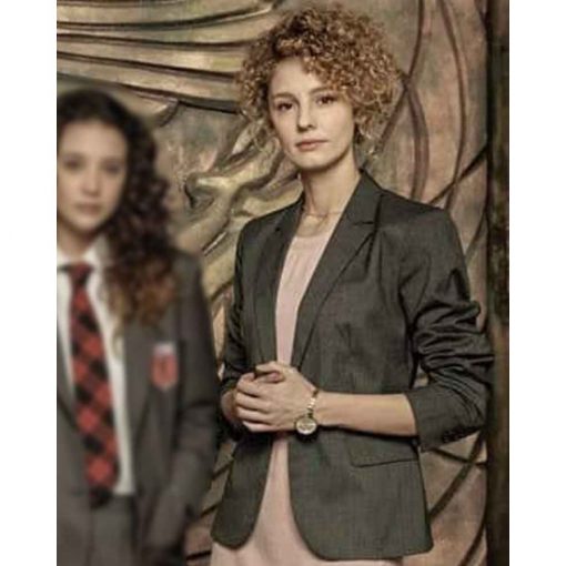 Money Heist Esther Acebo Grey Cotton Blazer