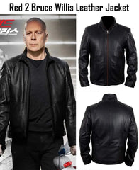 Bruce Willis Red 2 Frank Moses Leather Jacket