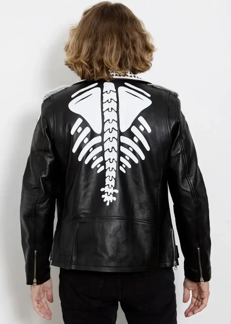 Supreme Black Real Leather Skeleton Jacket