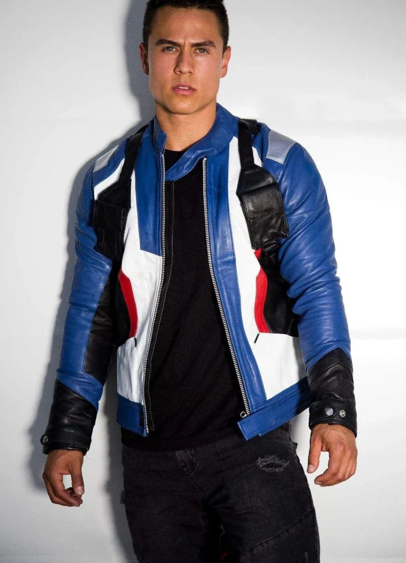 Men's Soldier 76 Blue Real Leather Jacket