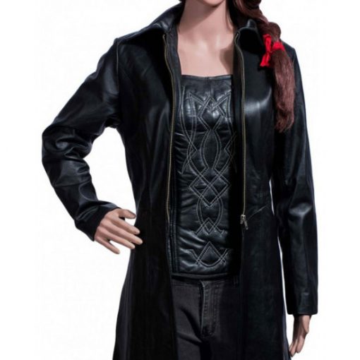 Kate Beckinsale Leather Coat