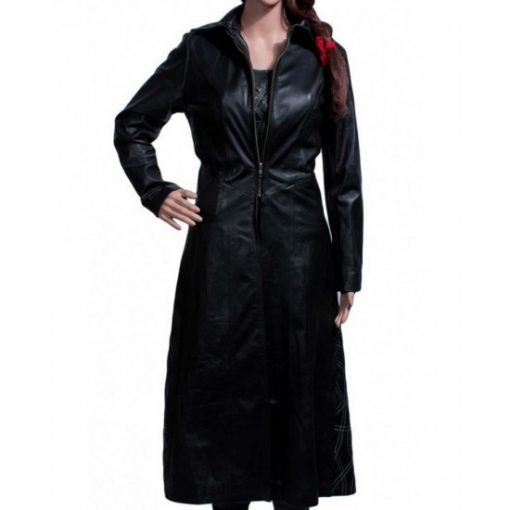 Kate Beckinsale Leather Coat
