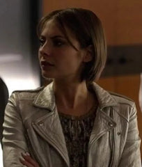 Willa Holland Arrow Season 4 Thea Queen Silver Leather Jacket