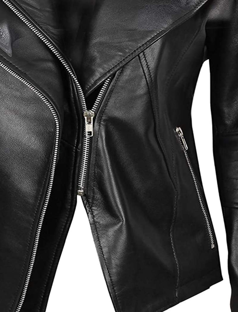 Women's Black Cafe Racer Leather Jacket